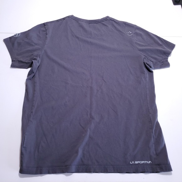 La Sportiva T-Shirt Mens Large Cross Section Short Sleeve Gray Cotton Climbing - Picture 6 of 9